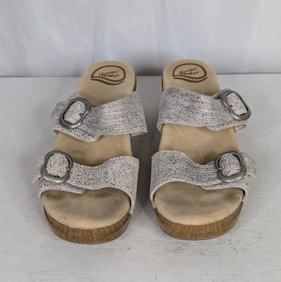 Dansko Sophie Metallic Two Strap Leather Open Toe Sandals - Picture 2 of 7